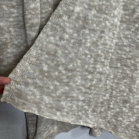 EILEEN FISHER Woman 2X Open Front Cardigan Organic Linen Blend Beige Drape Fit - Picture 2 of 9